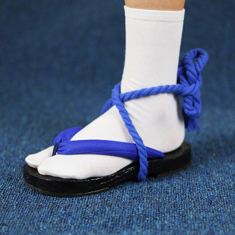 Geta Wooden Sandal - Sandales Geta à lanières bleues –
